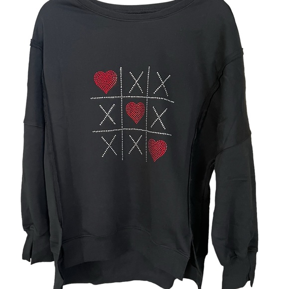 Tic Tak Toe French terry sequin pull over sz medium - Picture 5 of 10